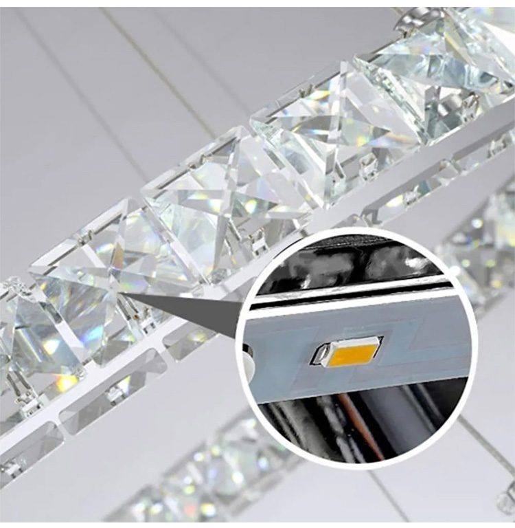 ring crystal chandelier with led chip piece