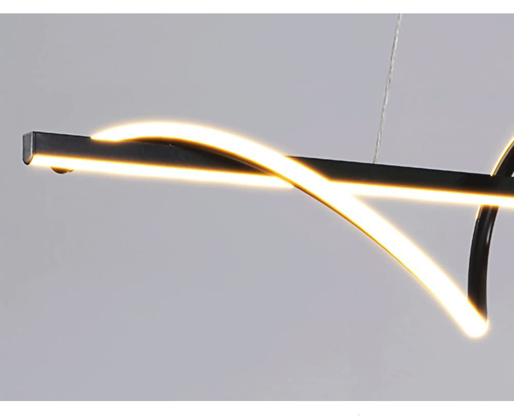 Minimalist black nordic led linear pendant light10