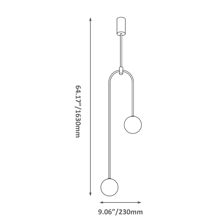 indoor led pendant lights size