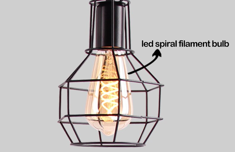 iron pendant light with led bulbs