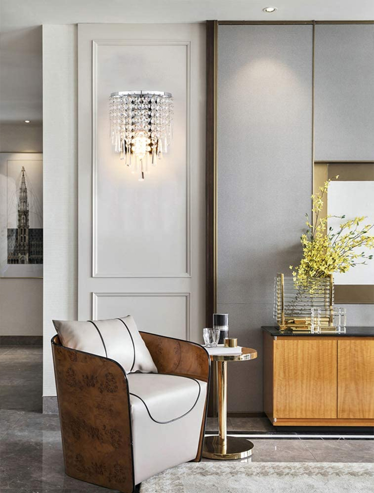 light luxury crystal wall light