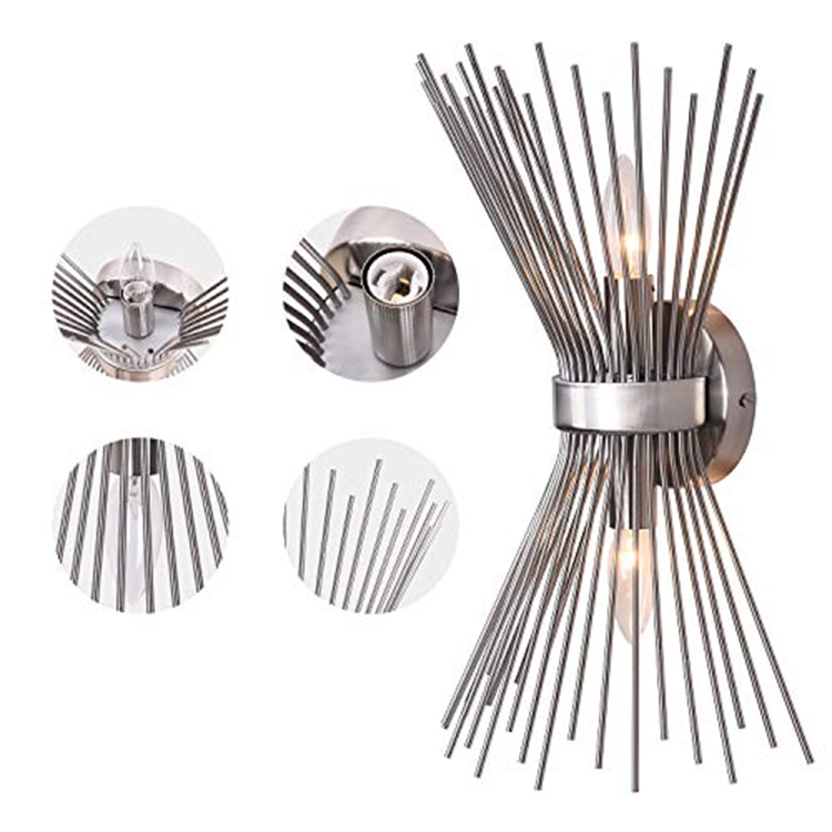 silver design sconce wall light details