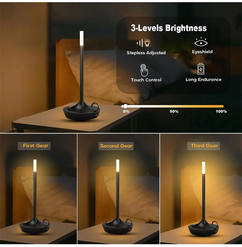 Modern candle design lamp with cordless convenience