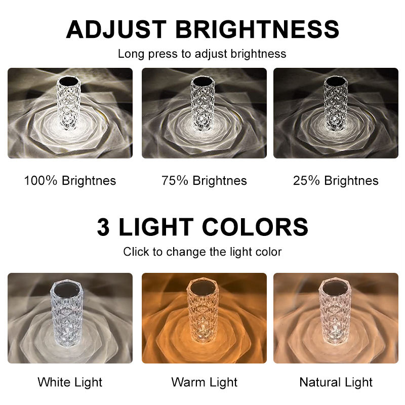 touch dimmable brighten led table lamp
