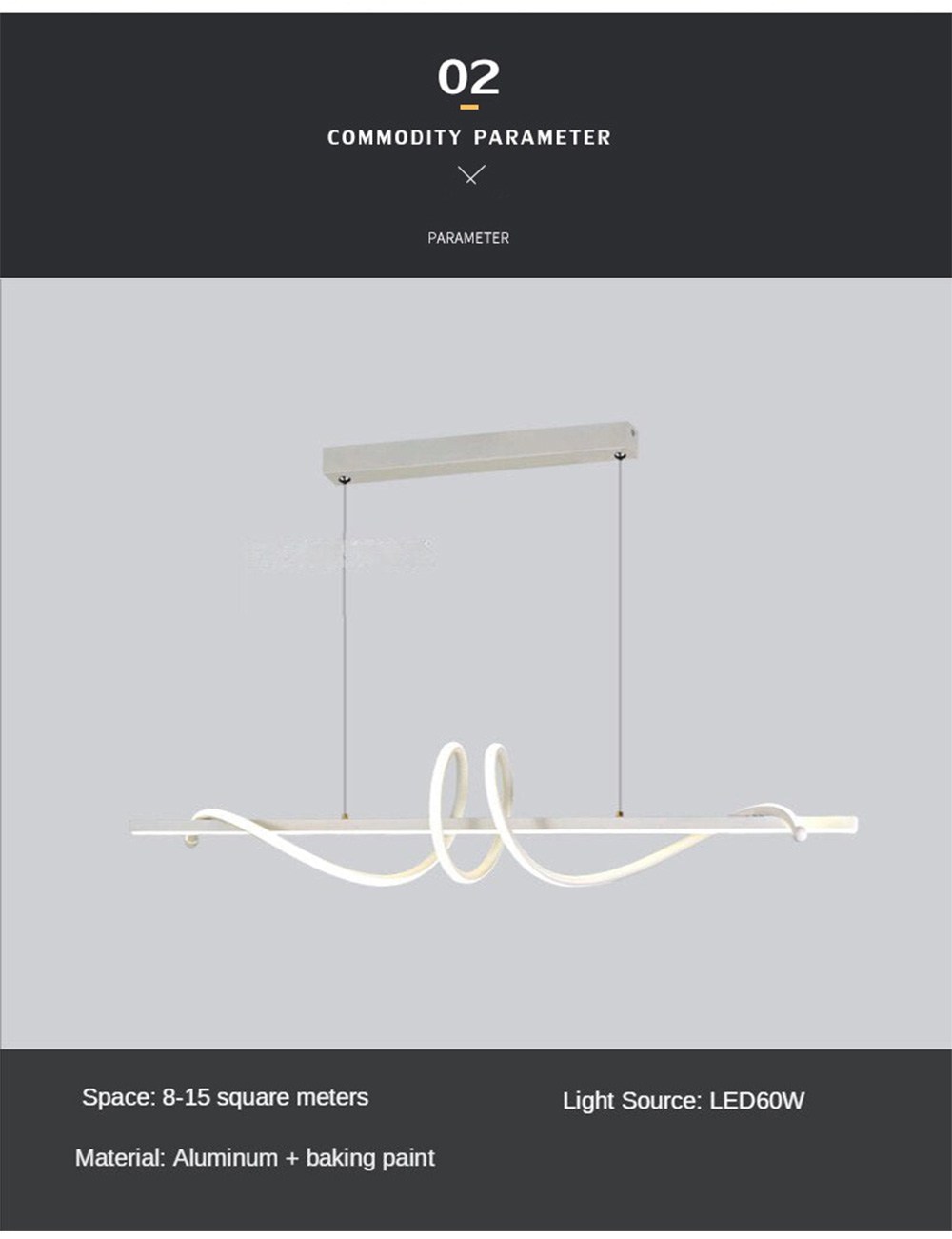Minimalist black nordic led linear pendant light6