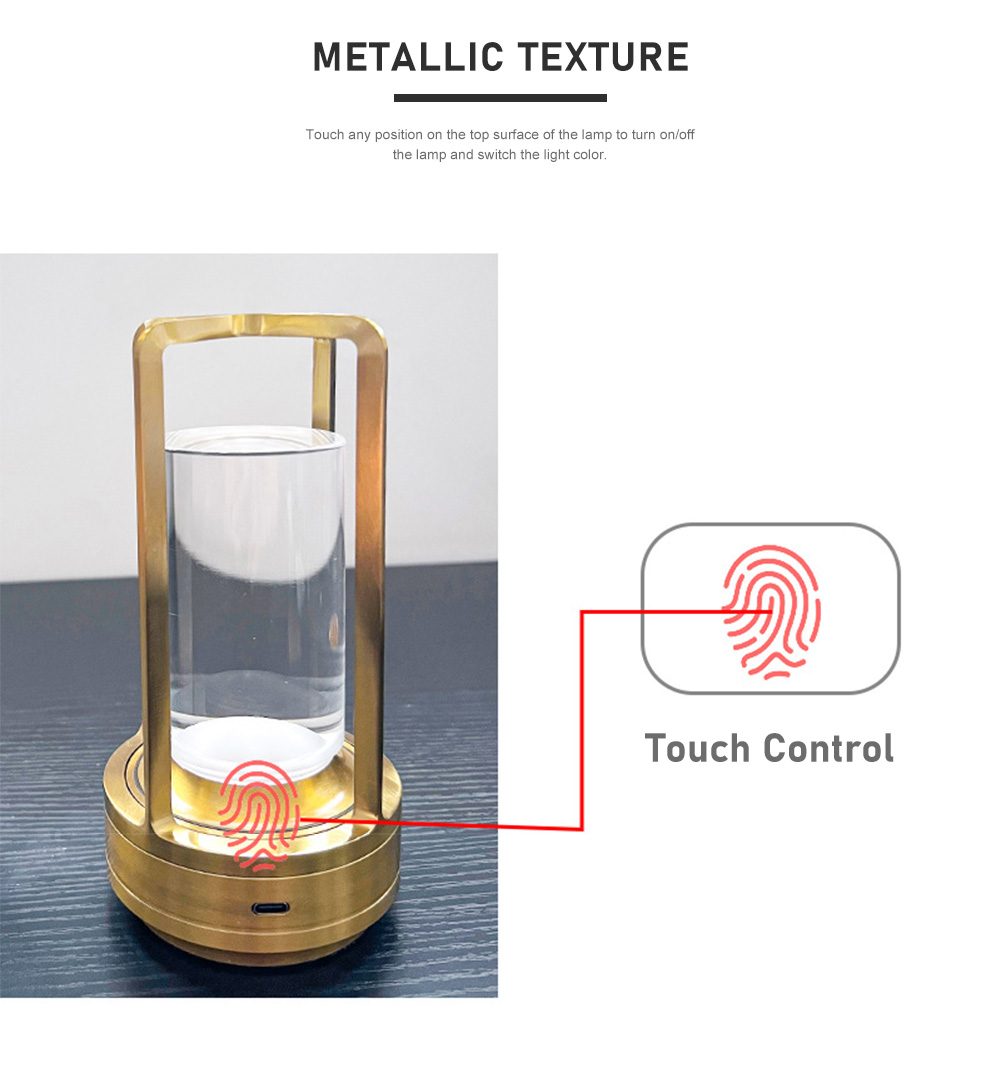 Portable USB table lamp with adjustable brightness levels