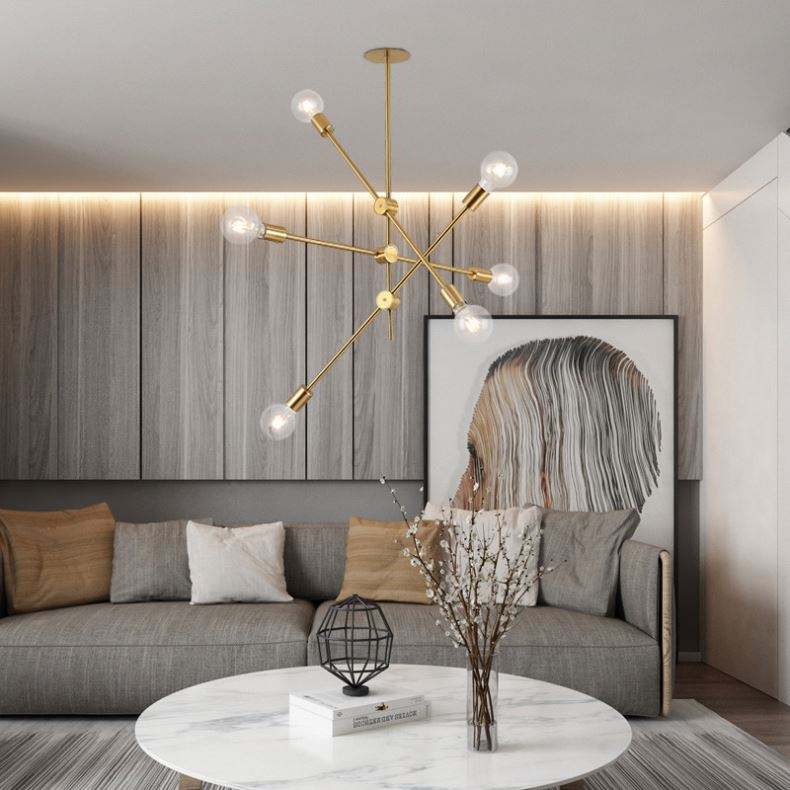 minimalist led chandelier with sleek metallic elements