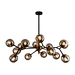 glass ball chandelier with metal accents