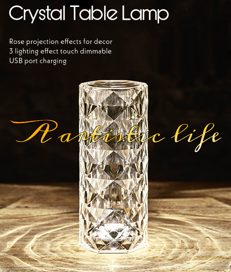 acrylic crystal diamond table lamp