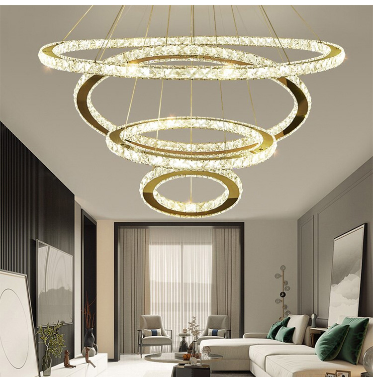 ring crystal chandelier for commercial spaces