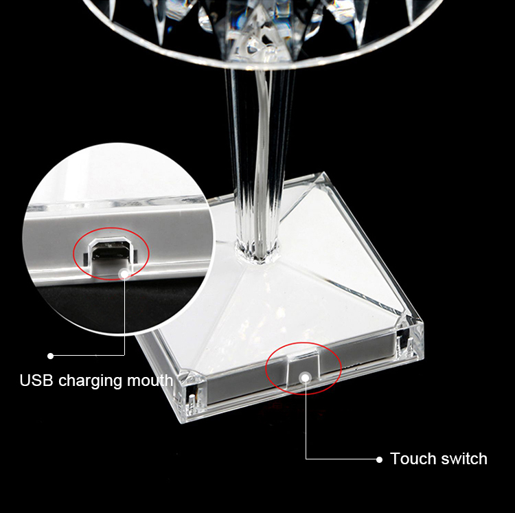 usb charging acrylic table lamp