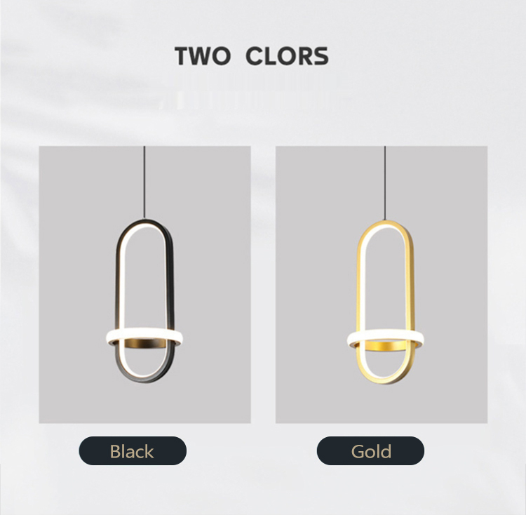 gold black led pendant light