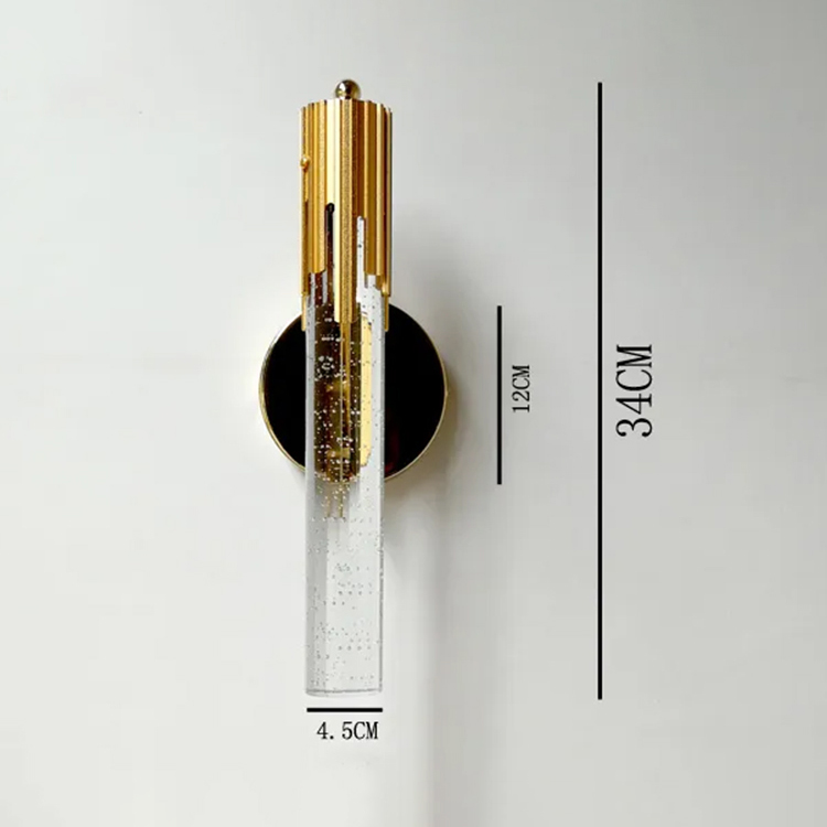 crystal wall light size