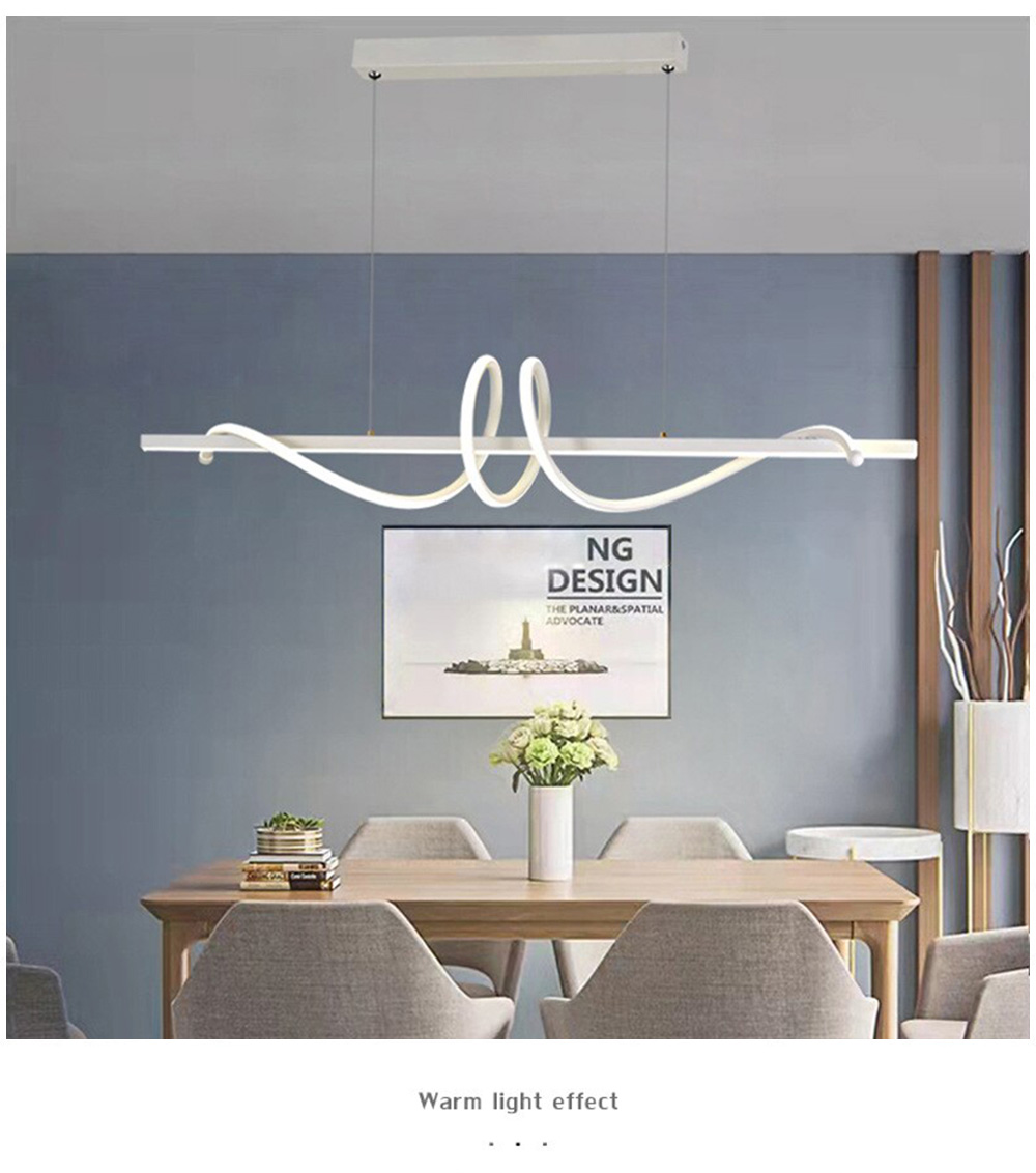 Minimalist black nordic led linear pendant light3