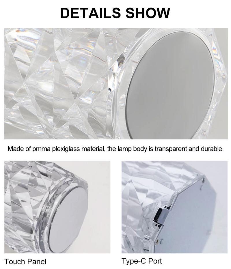modern diamond table lamp details