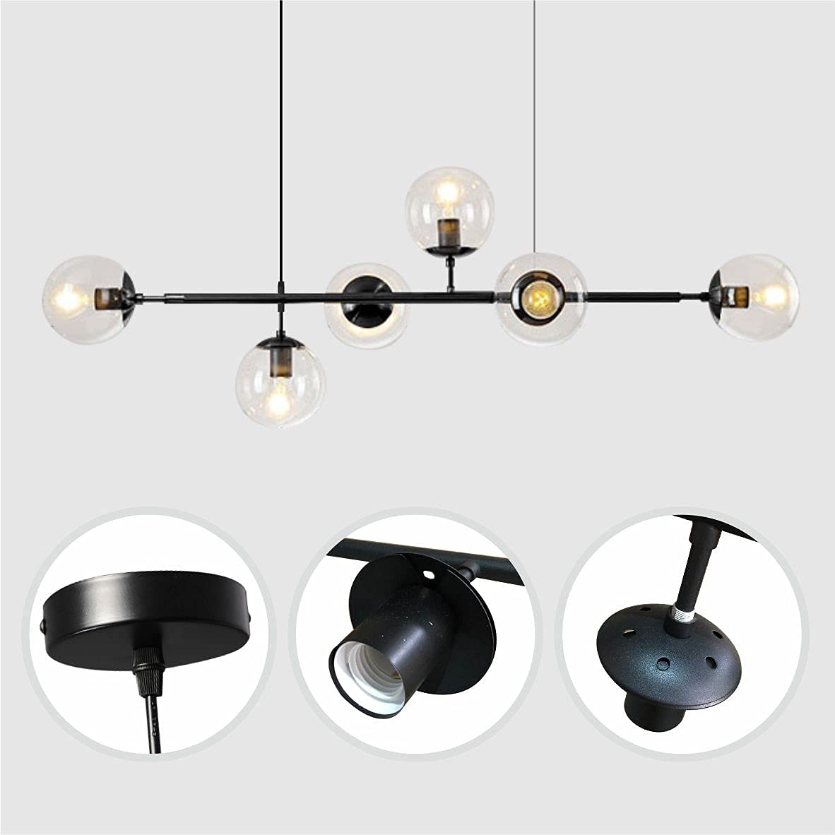 glass ball pendant light for kitchen island