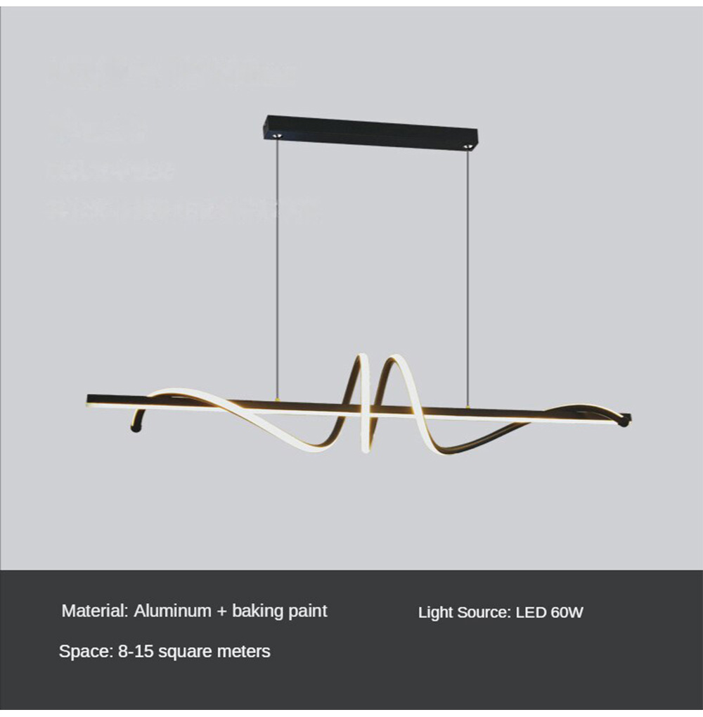 Minimalist black nordic led linear pendant light7