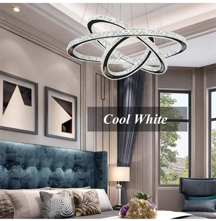 led ring crystal chandelier