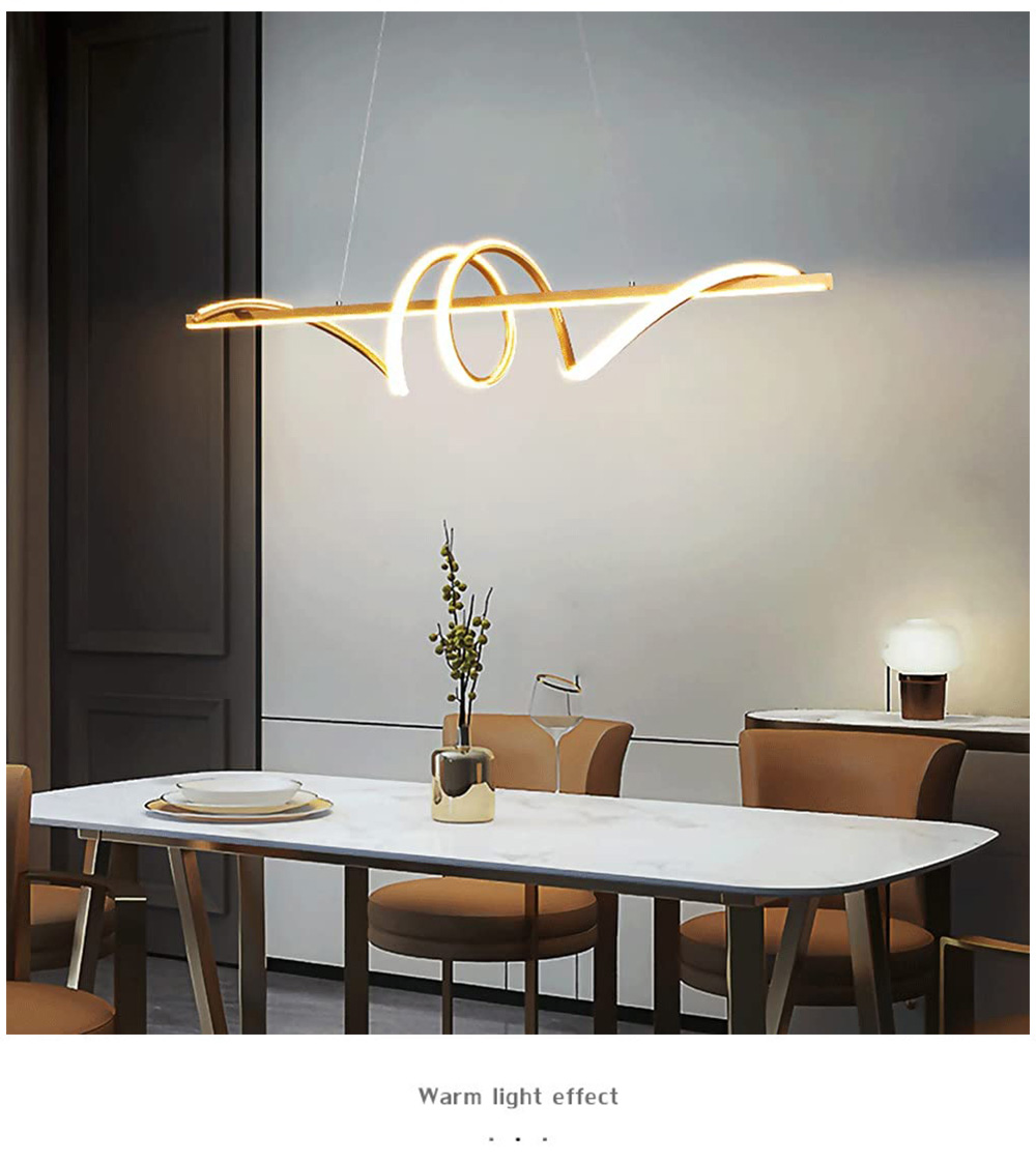Minimalist black nordic led linear pendant light4