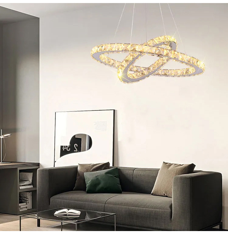 circle chandelier with metal finish