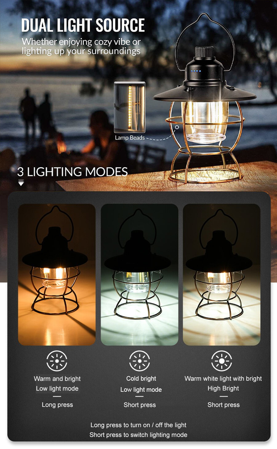 compact rechargeable camping light