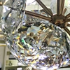 petal metal pendant light with crystal