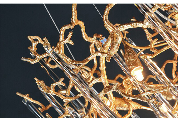 led branch crystal chandelier for room design