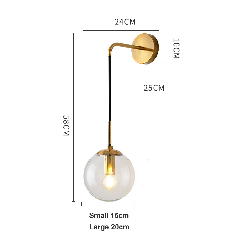 colorful glass ball wall lights