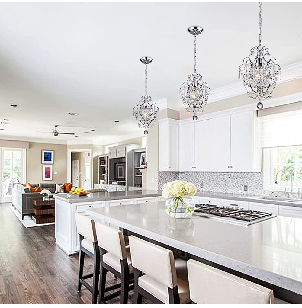 hanging light in crystal chandelier style