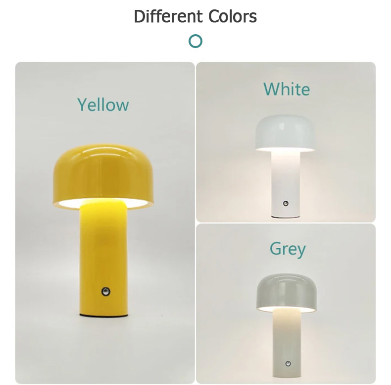 small mushroom head lamp with adjustable brightness levels