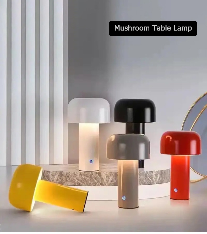 rechargeable mushroom lamp with remote control for easy operation