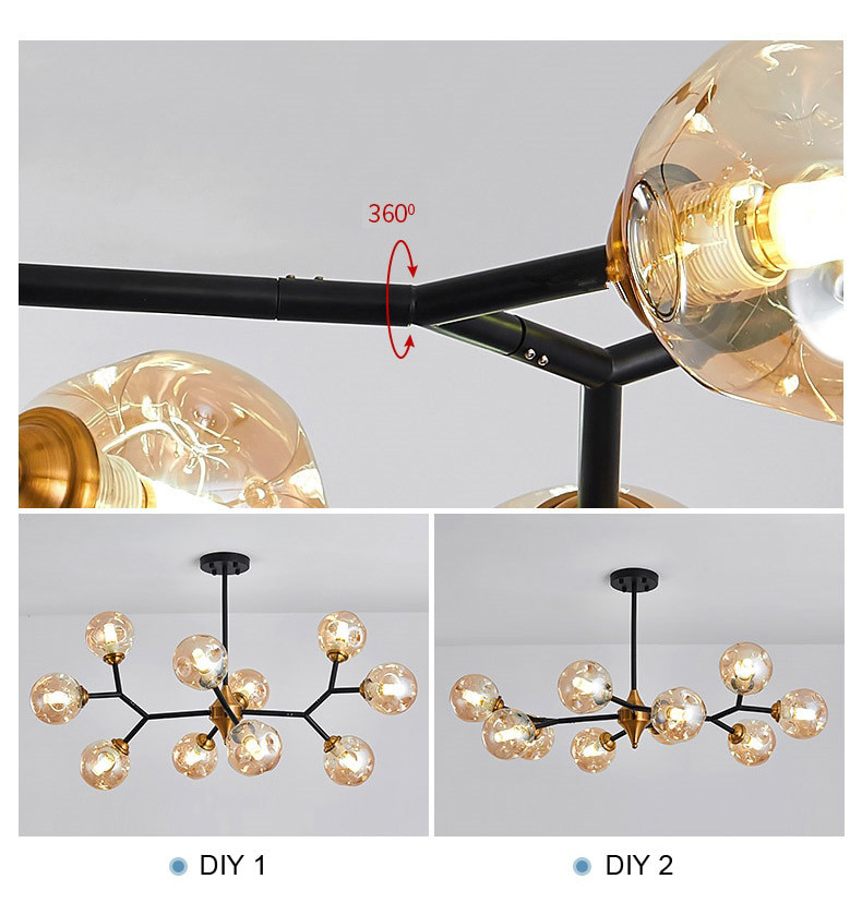 glass ball chandelier for living room