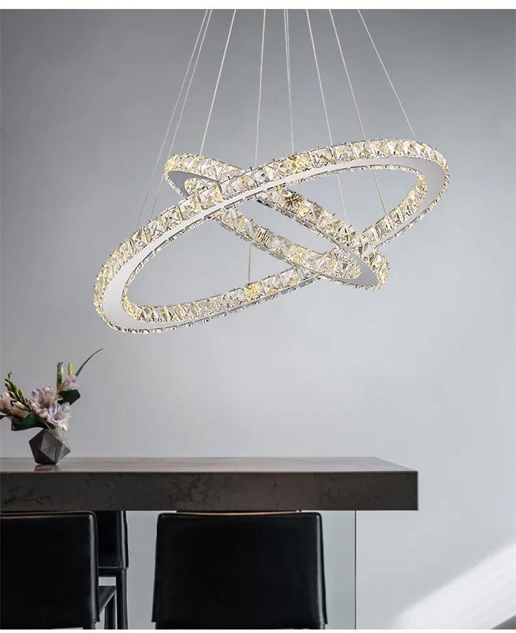 ring crystal chandelier with adjustable height