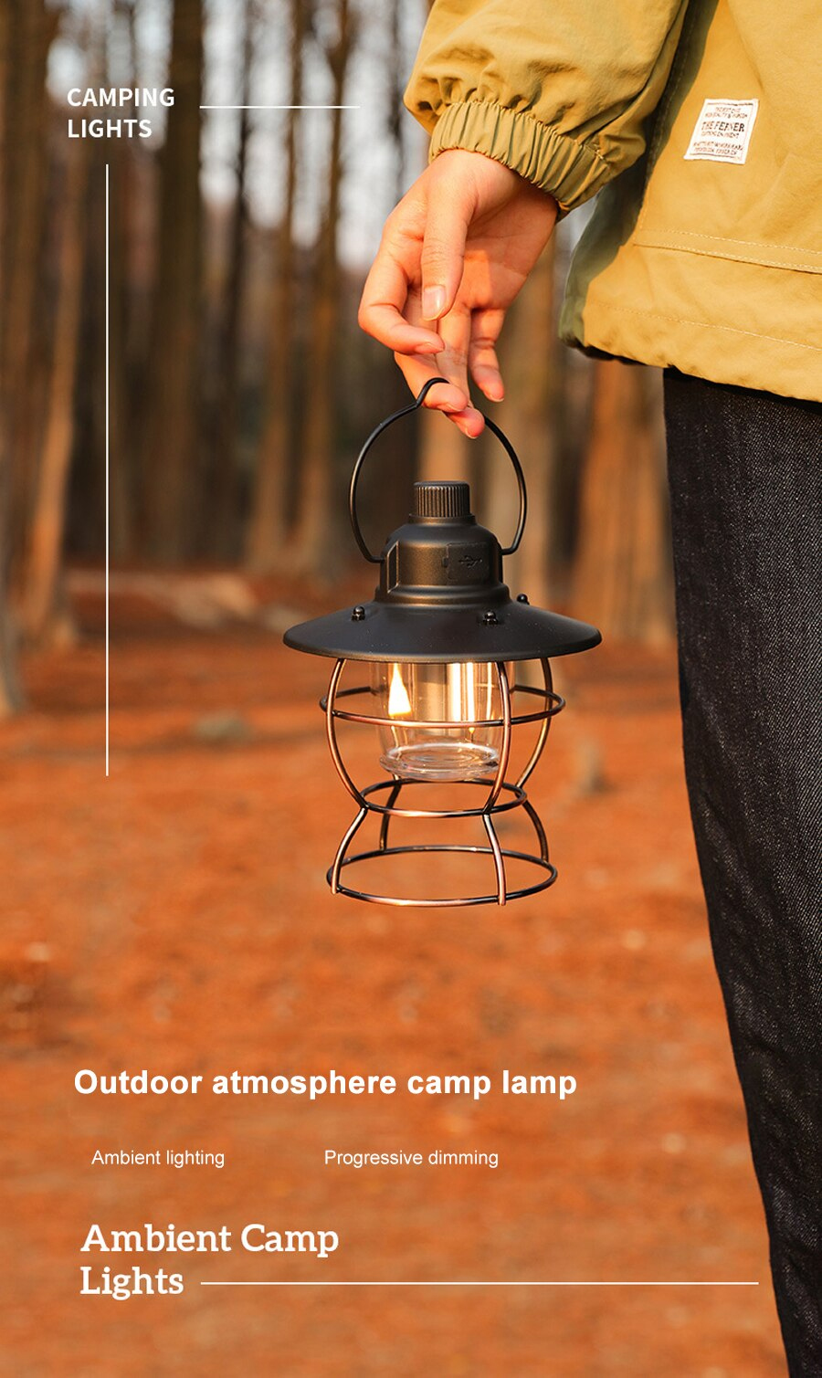 outdoor camping light with usb charging
