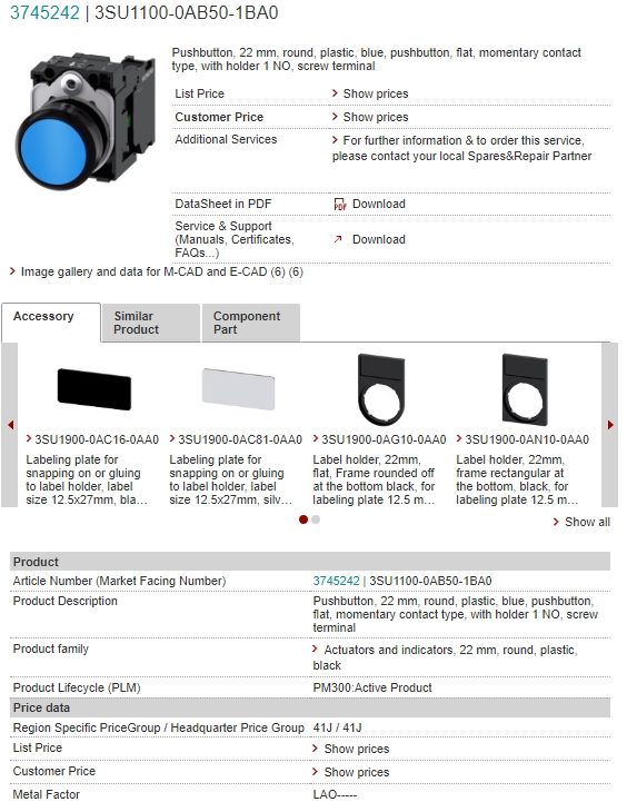 3SU1100-0AB50-1BA0