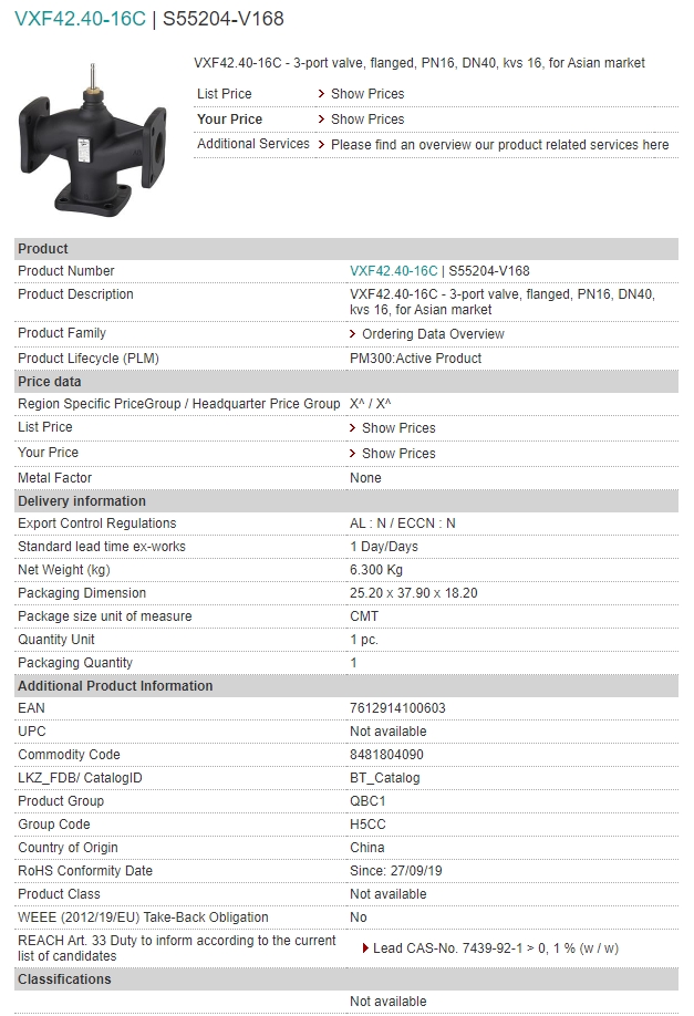 S55204-V168 VXF42.40-16C