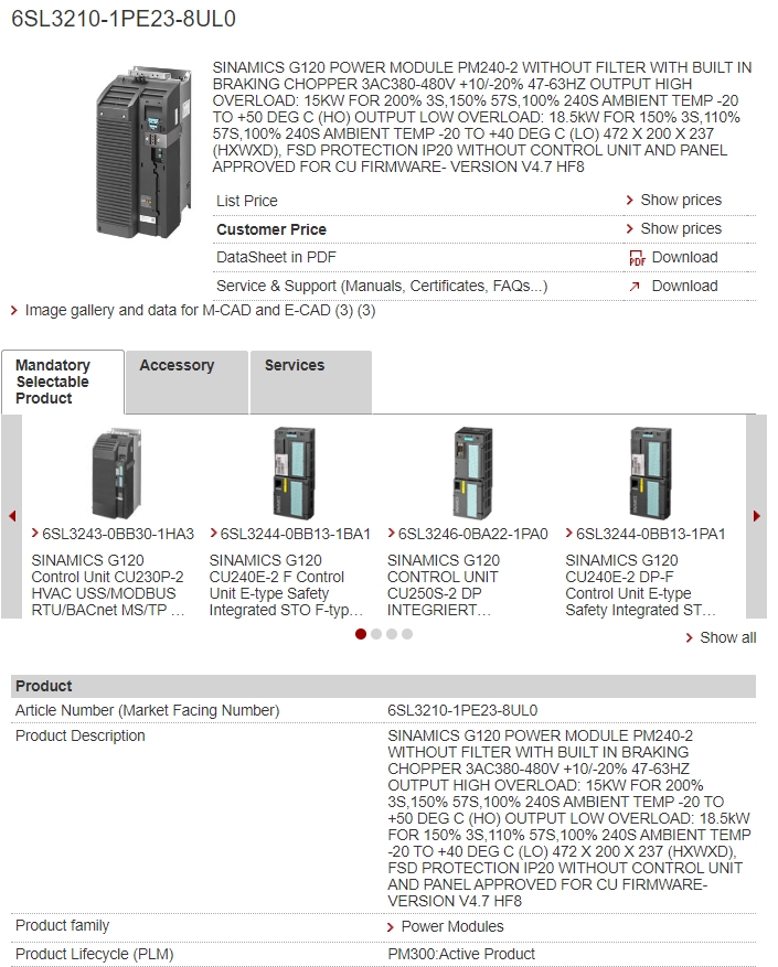 6SL3210-1PE23-8UL0