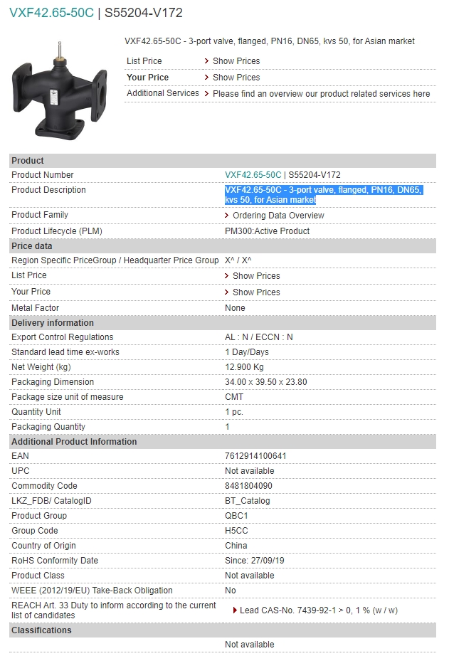 S55204-V172 VXF42.65-50C