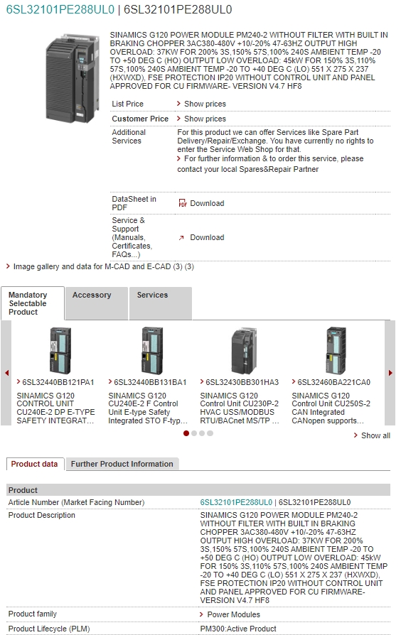 6SL3210-1PE28-8UL0