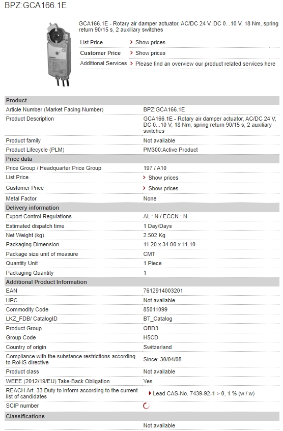BPZ GCA166.1E
