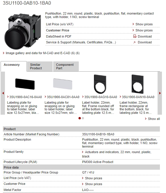 3SU1100-0AB10-1BA0