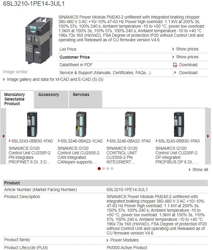 6SL3210-1PE14-3UL1