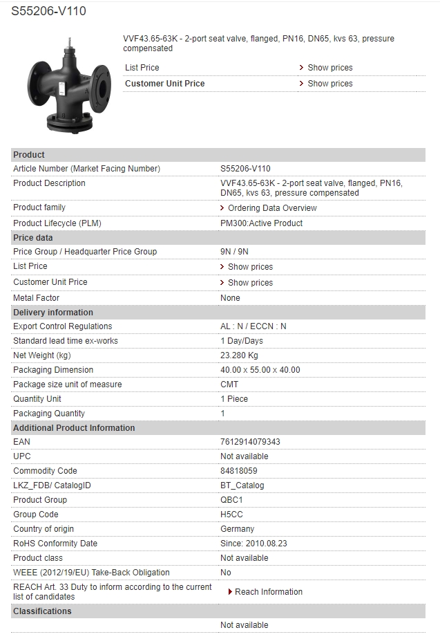 S55206-V110 VVF43.65-63K