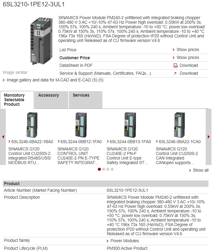 6SL3210-1PE12-3UL1