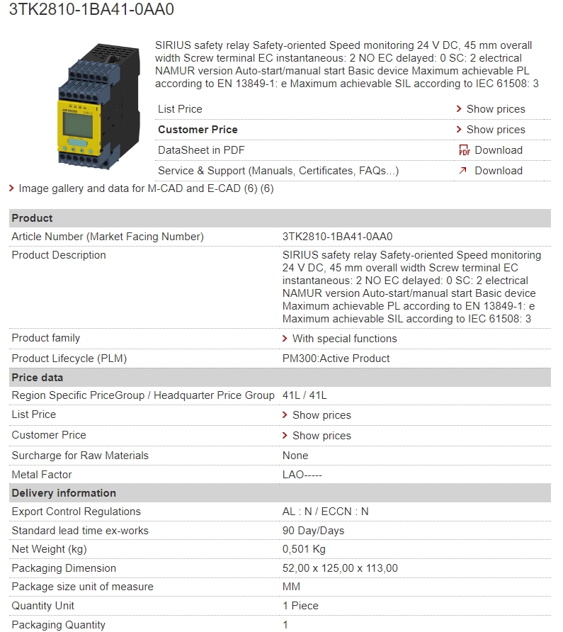 3TK2810-1BA41-0AA0