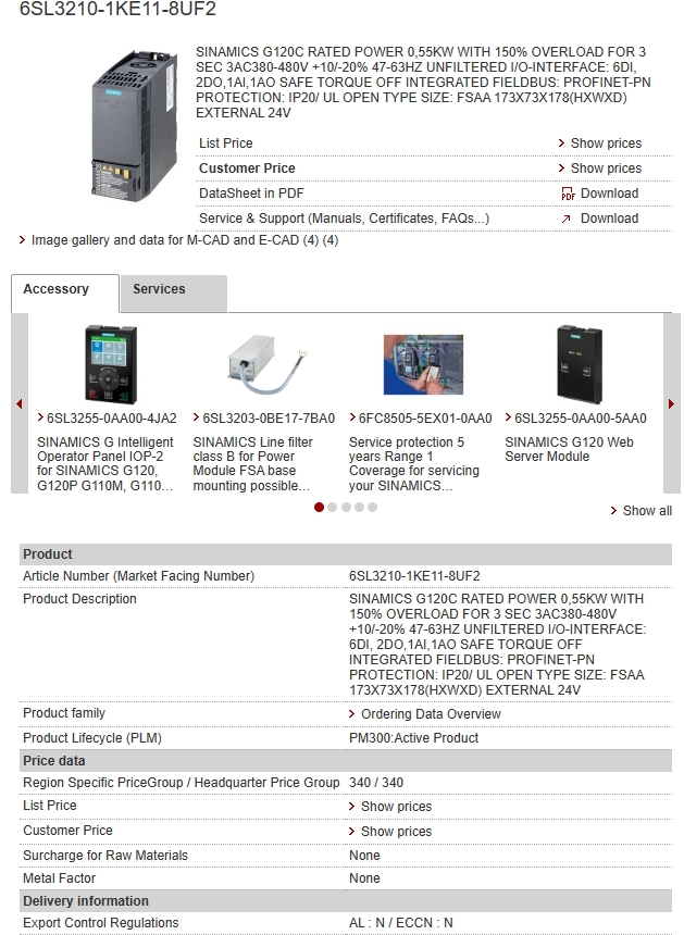 6SL3210-1KE11-8UF2