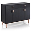 A high-quality dining table can adapt to various occasions, allowing you to enjoy delicious food at home or take it outdoors to experience the beauty of nature.black solid wood sideboard