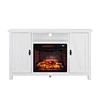 white fireplace cabinet