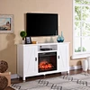 white fireplace cabinet