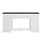 mirrored tv stand with fireplace
